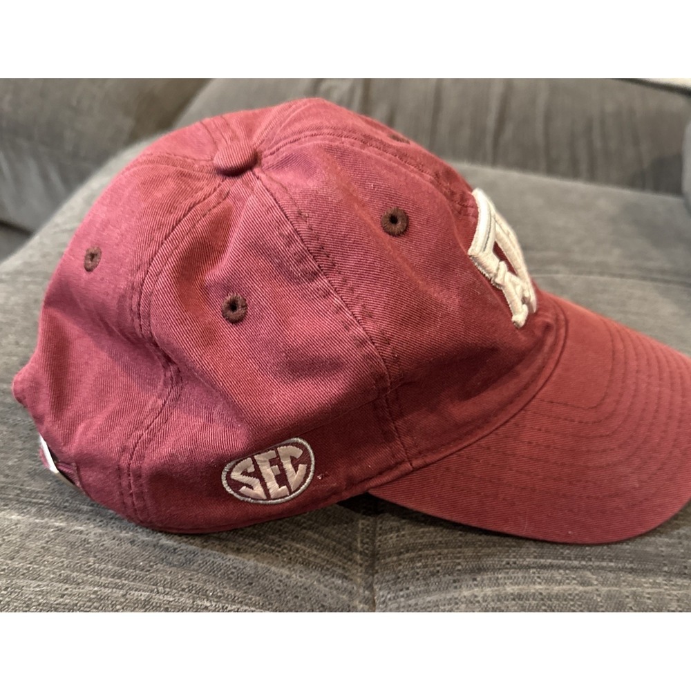 Texas A&M University Aggies Adidas SEC Strapback Adjustable Hat Cap NCAA Maroon - Picture 2 of 8